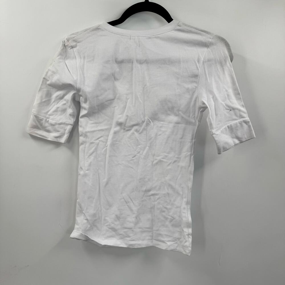 Active Basic White V Neck Top - image 5